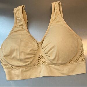 🔥5/$25 Bralette Bra Nude 26”-32” Band Removable Cups Marked XL Asian Sizing S/M